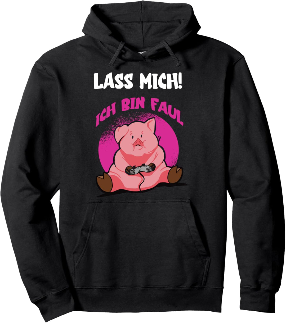 Faules Schwein Zocker Konsolen Zocken PC Gamer Online Gaming Pullover Hoodie