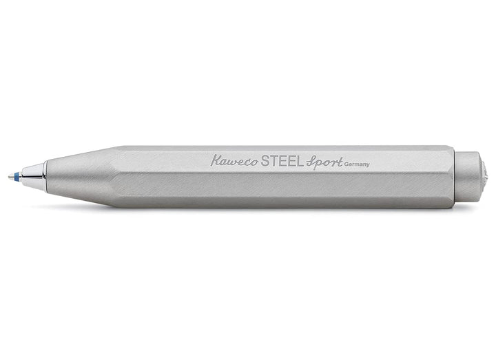 Kaweco Steel Sport Premium Kuli aus hochwertigem Edelstahl I Robuster Taschen-Kugelschreiber mit zuv