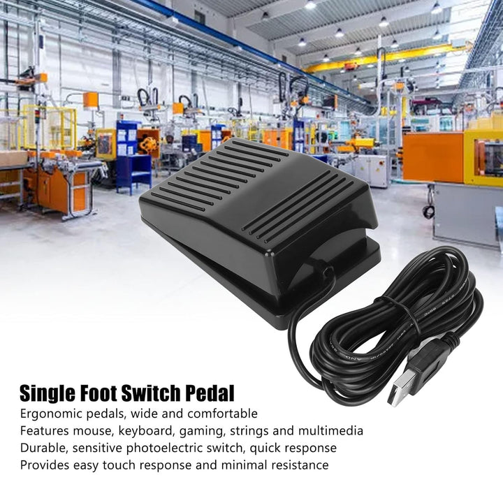 Dpofirs USB-Fusspedal-Schalterpedal, USB Foot Switch Pedal, Universal-Videospiel-PC-Freisprech-Fusss