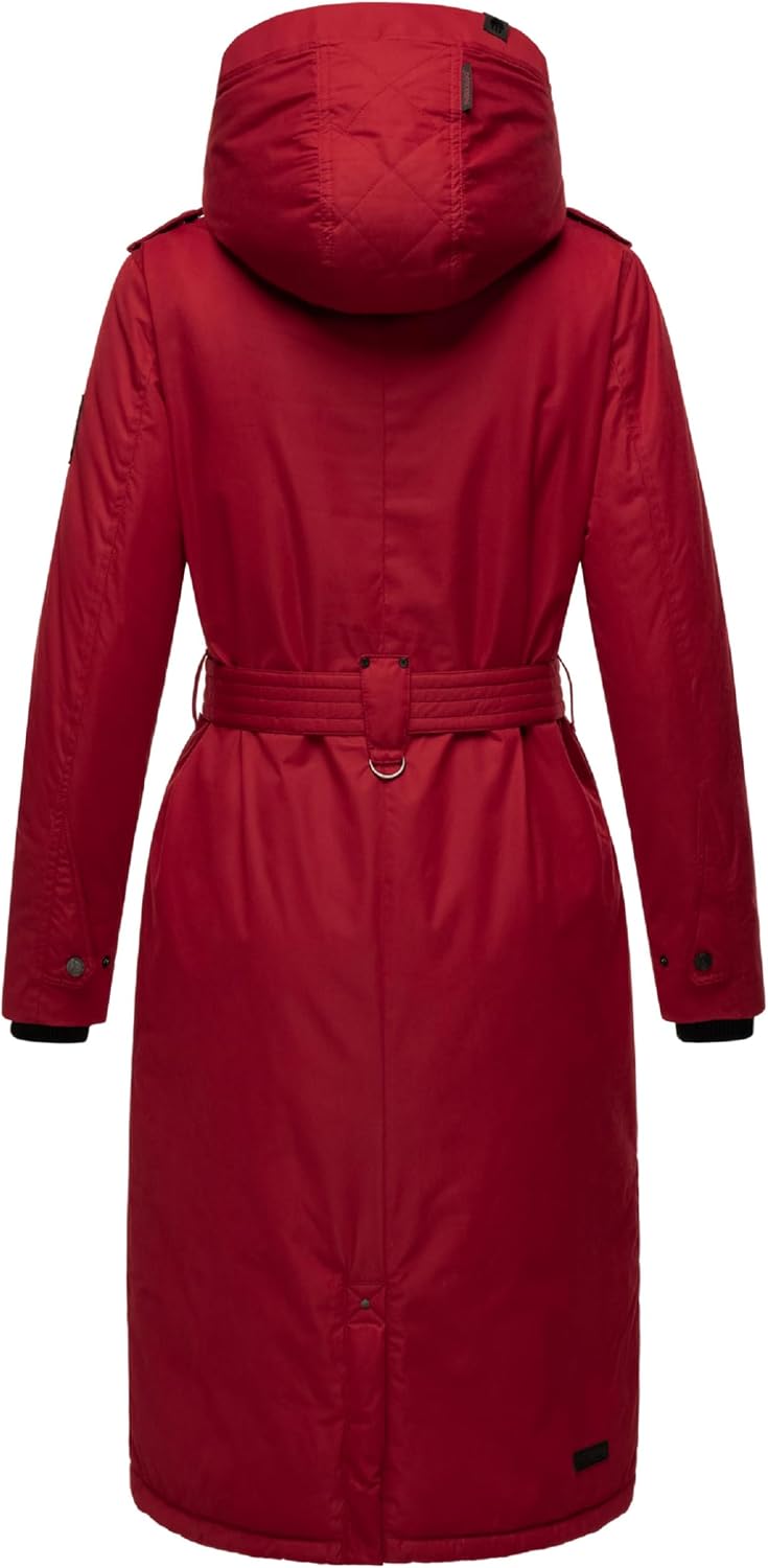 Navahoo Damen Wintermantel Warmer Parka lang mit hohem Kragen und weicher Kapuze Hokulanii XS-XXL M
