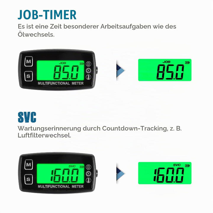 Runleader Digitales Öl-Wasser-Temperaturmessgerät, Echtzeit-Drehzahlanzeige, Alarmtemperatur und Dre