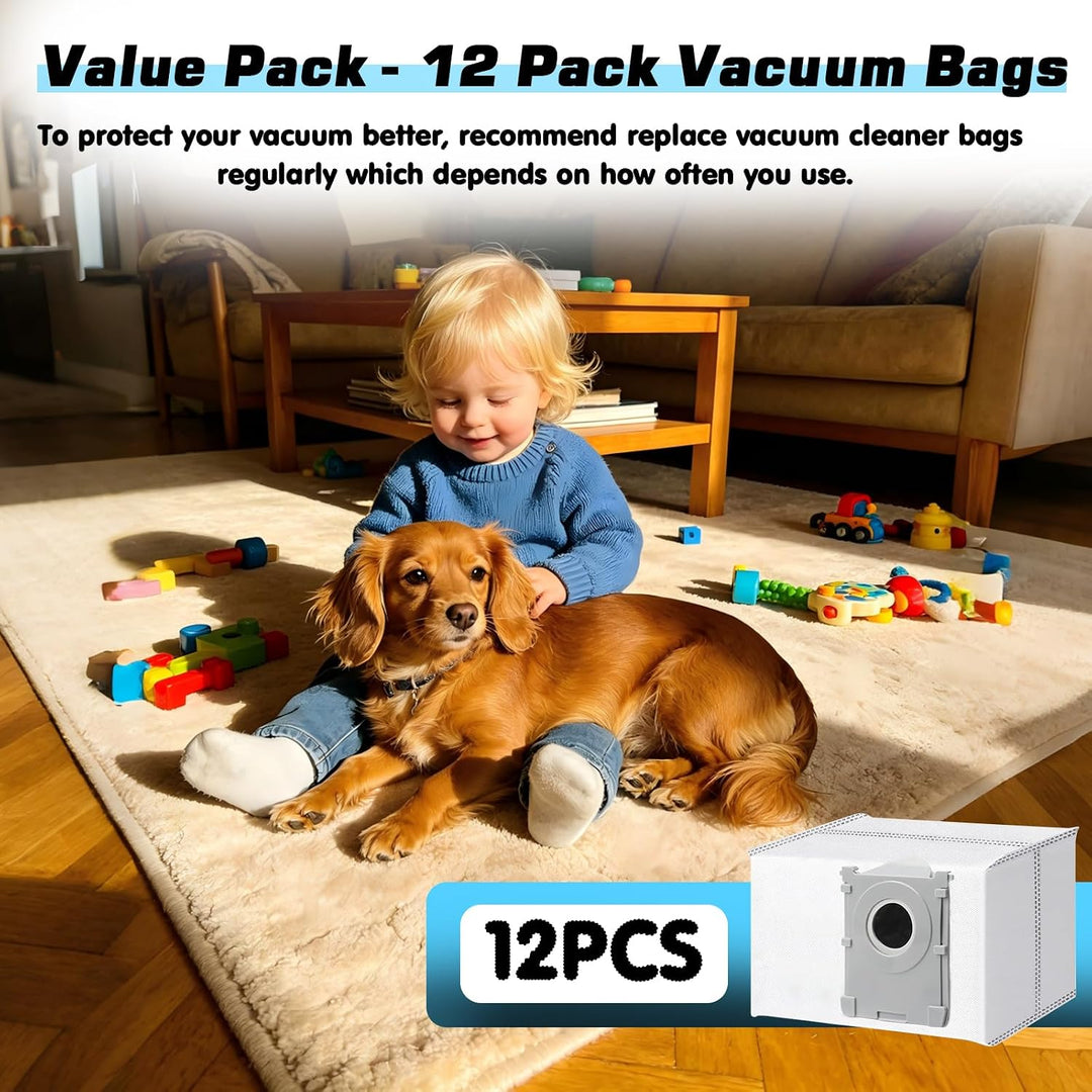12 Stück Staubbeutel Kompatibel mit Ecovacs Deebot T90 Omni, T90 Pro Omni, X11 Pro Omni, X11 Pro Omn