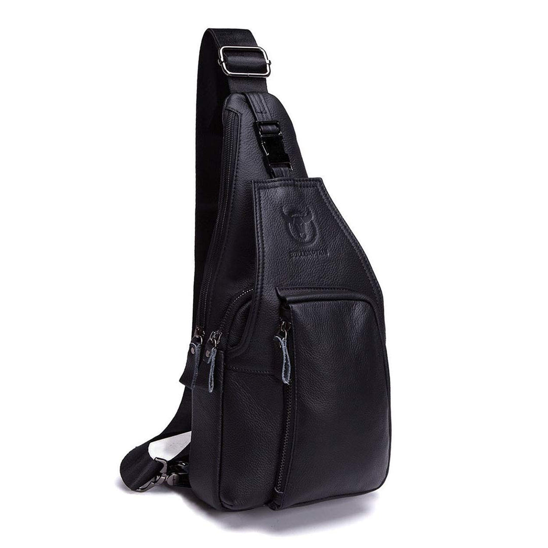 BULLCAPTAIN Herren Brusttasche aus Leder Umhängetasche Herren Rucksäcke Schultertaschen Taschen für