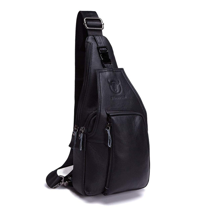 BULLCAPTAIN Herren Brusttasche aus Leder Umhängetasche Herren Rucksäcke Schultertaschen Taschen für