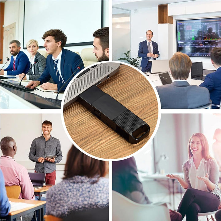 128GB USB Diktiergerät Digital, 3072kbps Aufnahmegerät Voice Recorder mit Spracherkennung und One-To