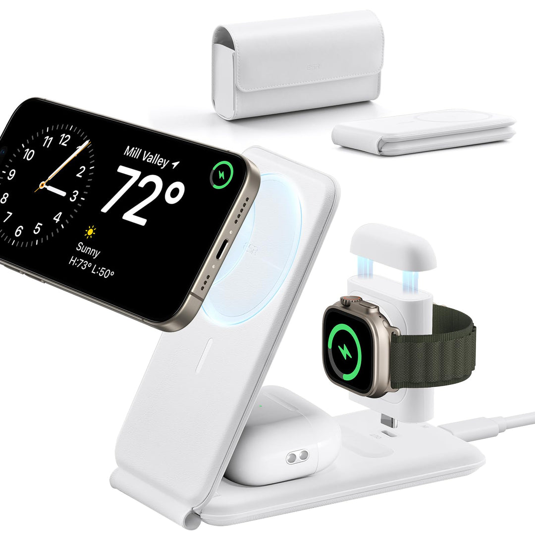 ESR 3 in 1 Ladestation Apple Watch und iPhone, Magsafe Ladestation, Faltbare Magsafe Ladegerät für i