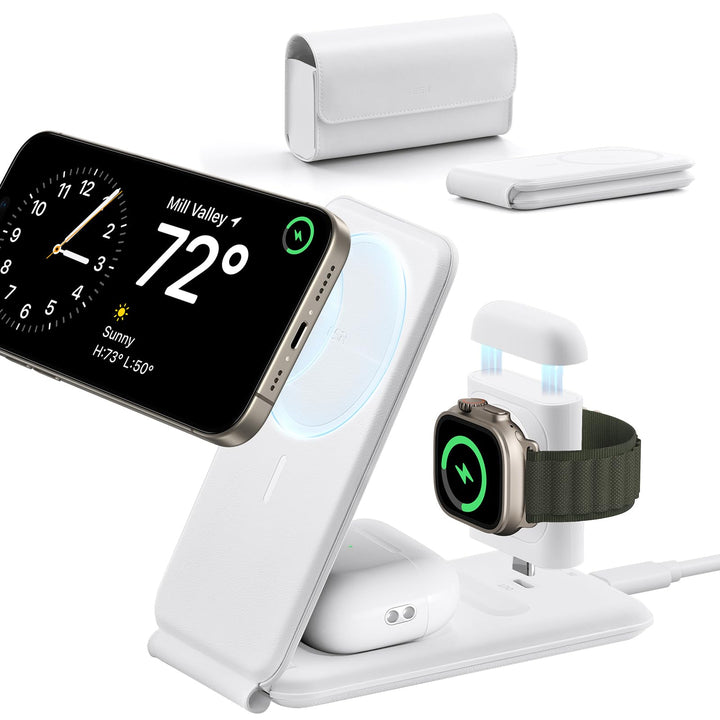 ESR 3 in 1 Ladestation Apple Watch und iPhone, Magsafe Ladestation, Faltbare Magsafe Ladegerät für i