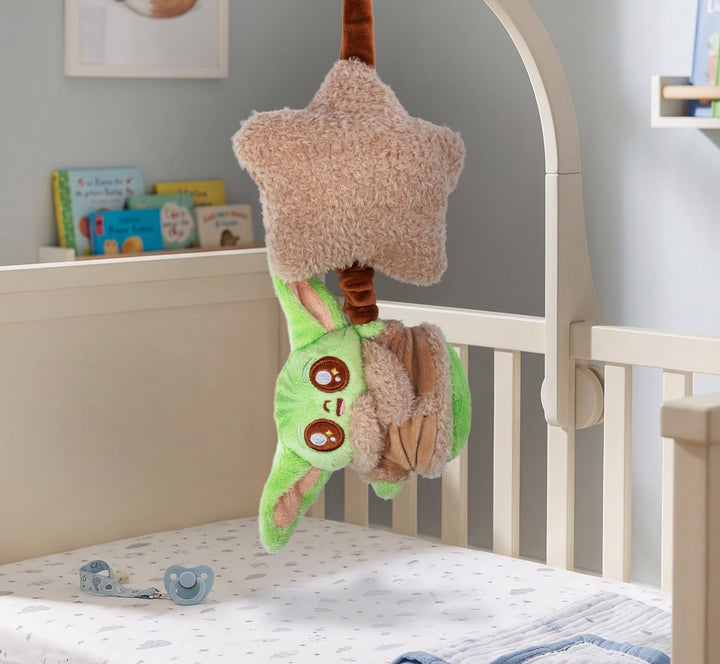 Disney Grogu Spieluhr aus Plüsch – Kuscheltier mit Einschlafmelodie, weicher Stoff, detailreicher Ch