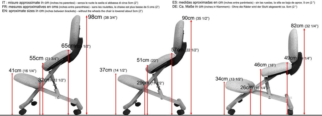 cinius Ergonomischer Stuhl Orthopädischer Kniestuhl mit Rücken Computerstuhl Kniehocker Stoff Schwar