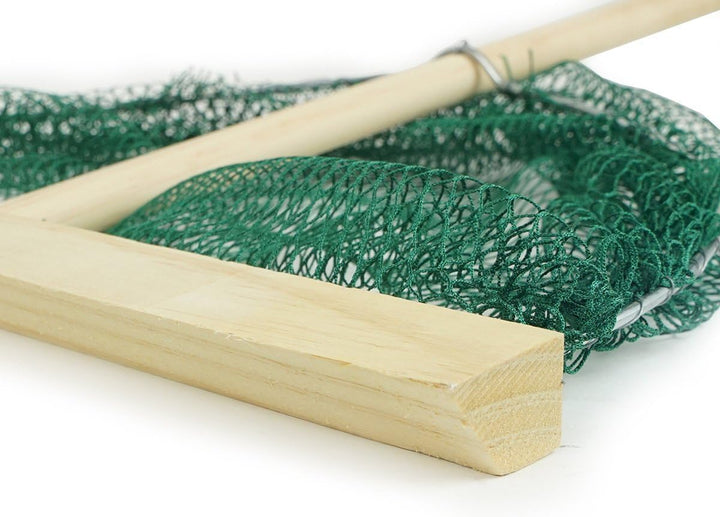 Garnelennetz XL - 40cm Breit - Holzstiel 130cm lang - Grabenetz - Fischernetz 2 Stuck, 2 Stuck