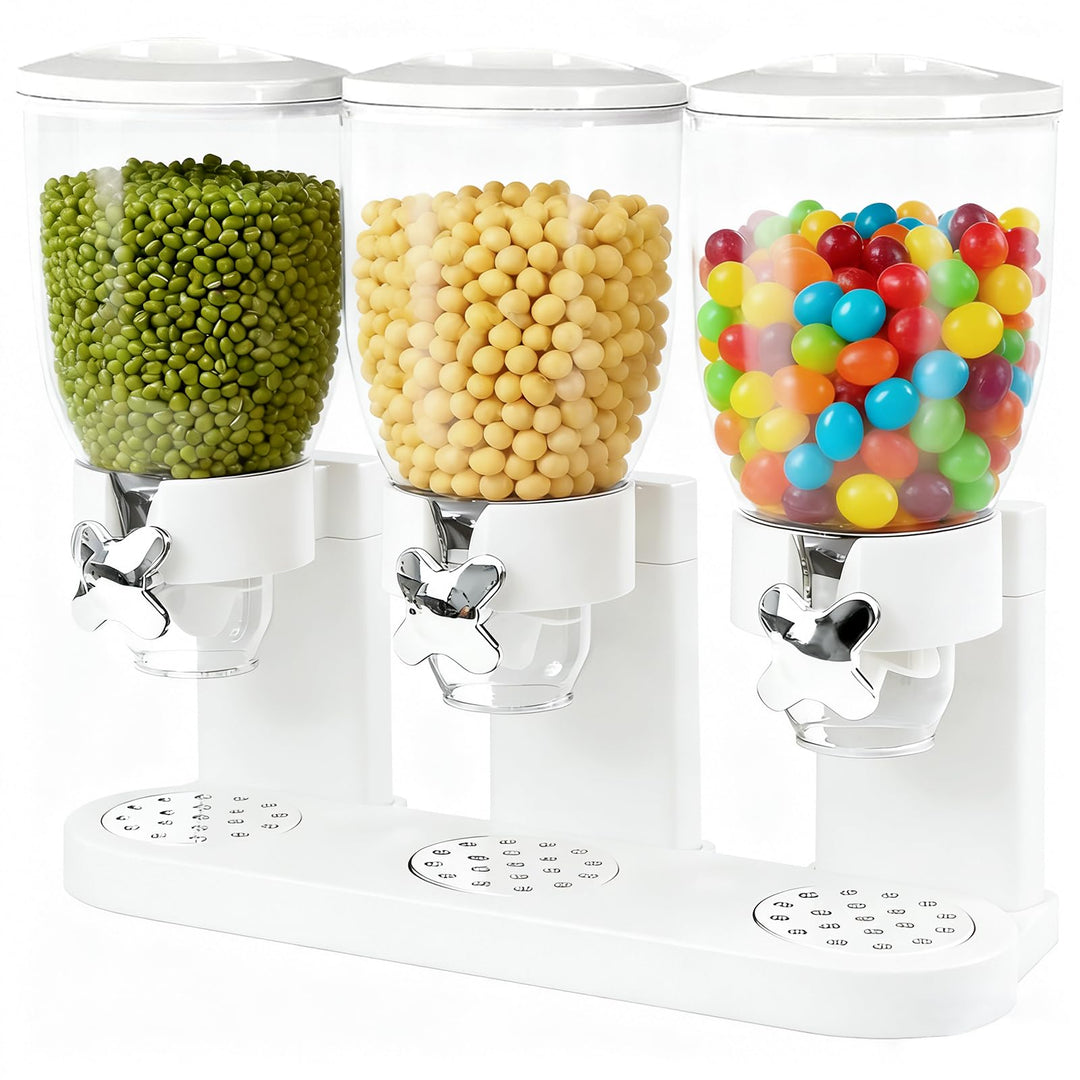 Cereal Dispenser 2L Dreifacher Müsli Verteiler für die Arbeitsplatte, Müslispender 3er Set Luftdicht