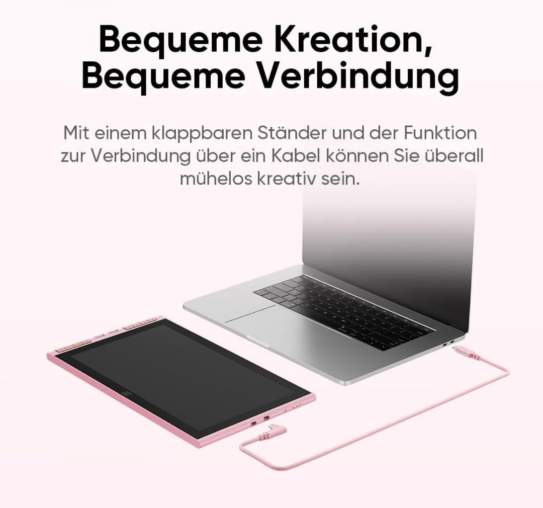 XPPen Artist 12 3rd Zeichentablet mit 11,9 Zoll Display Rosa | X4 Smart Chip Stift, 16384 Druckstufe