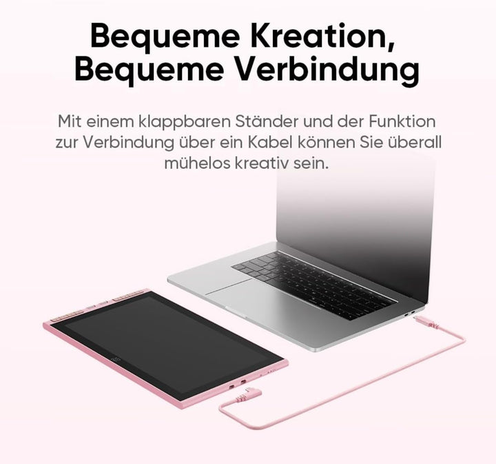 XPPen Artist 12 3rd Zeichentablet mit 11,9 Zoll Display Rosa | X4 Smart Chip Stift, 16384 Druckstufe