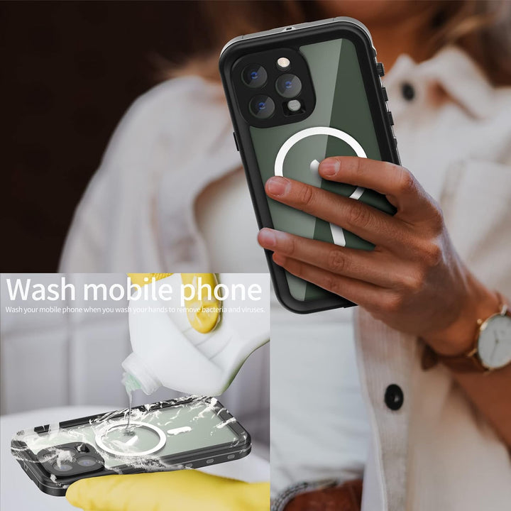 FocRelaxer für iPhone 14 Pro Max Hülle IP68 Wasserdicht Handyhülle Stossfest Staubdicht Outdoor Panz