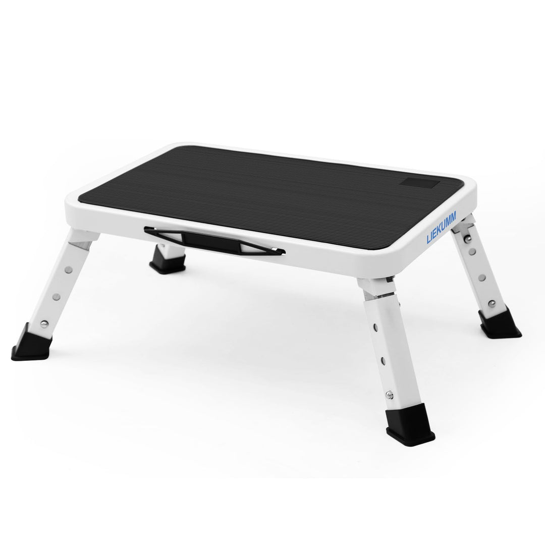 LIEKUMM Klappstufe Tritthocker, 150kg belastbar, 3-stufige Höhenverstellung, Stahl-Stehleiter für Ca