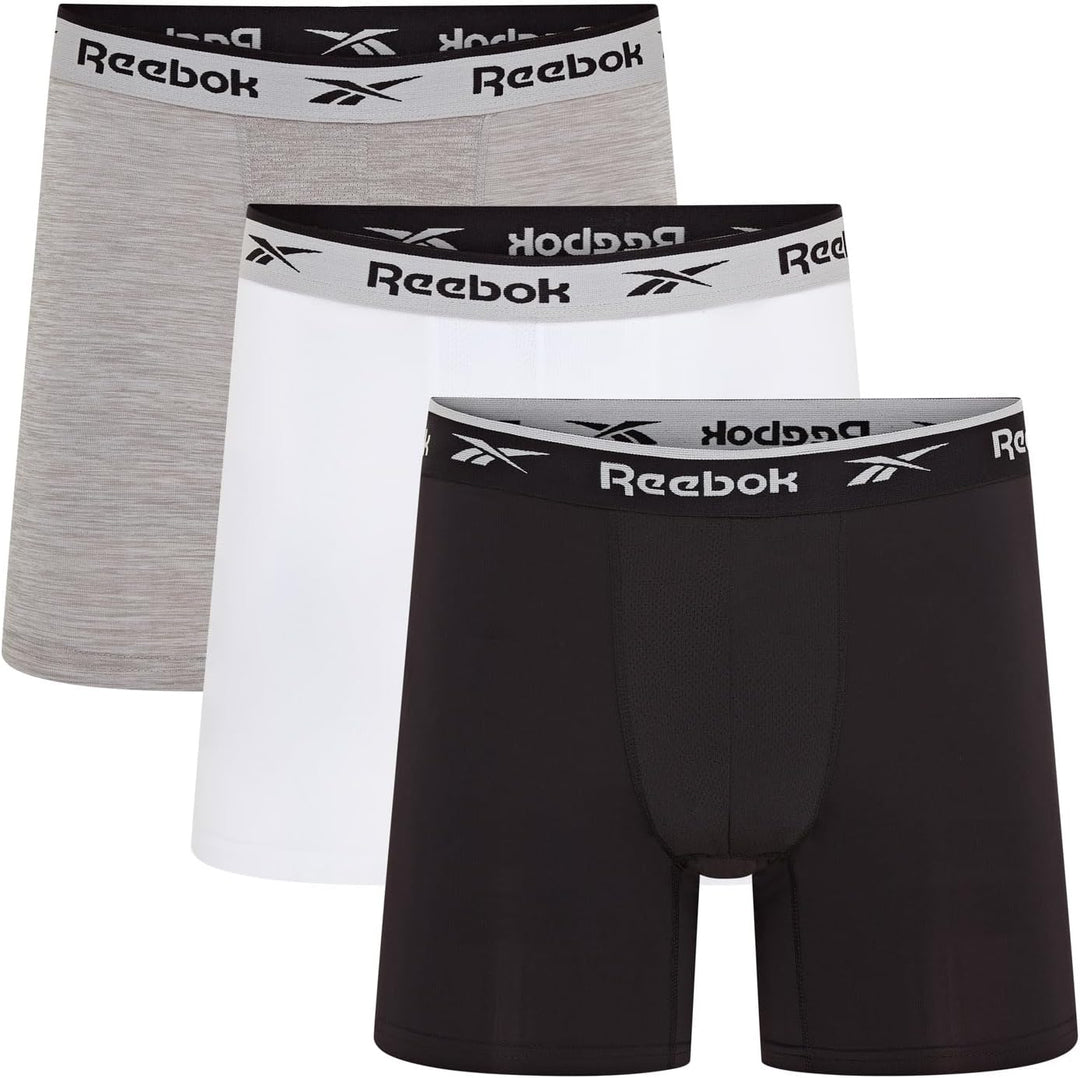 Reebok Herren Boxer Shorts L Black/White/Grey, L Black/White/Grey