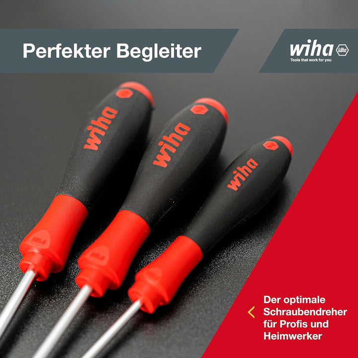 Wiha Schraubendreher Set SoftFinish® Sechskant-Steckschlüssel 5-tlg. ergonomischer Griff für kraftvo