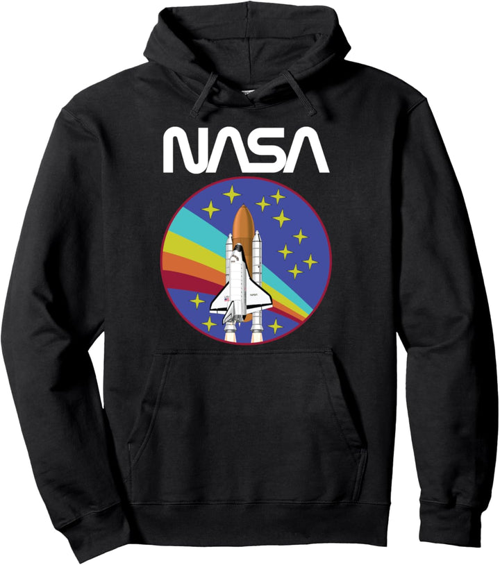 Retro NASA Space Shuttle Regenbogen Pullover Hoodie