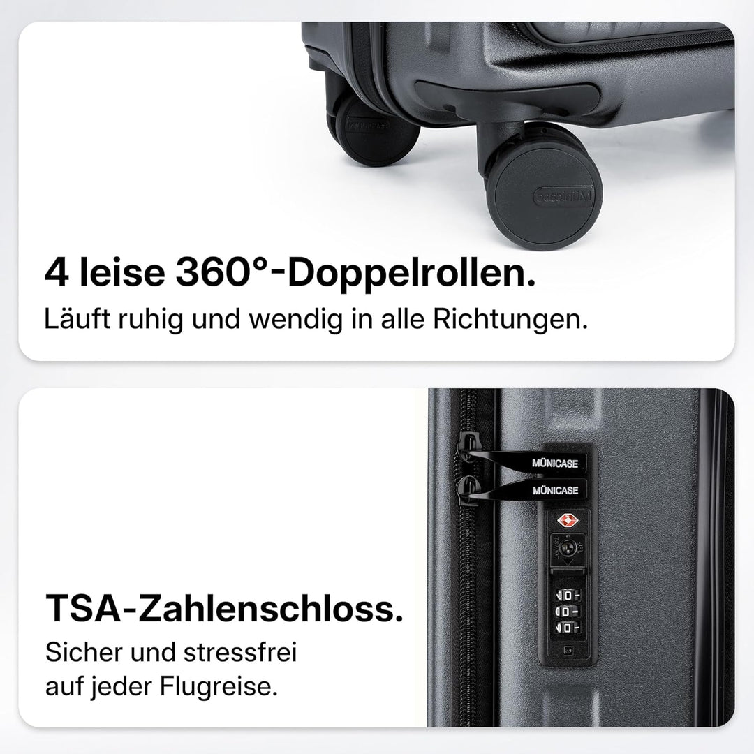 Koffer Expandierbar – Hartschalen-Trolley mit Oberseiten-Öffnung, Kompressionsgurt & extra Stauraum