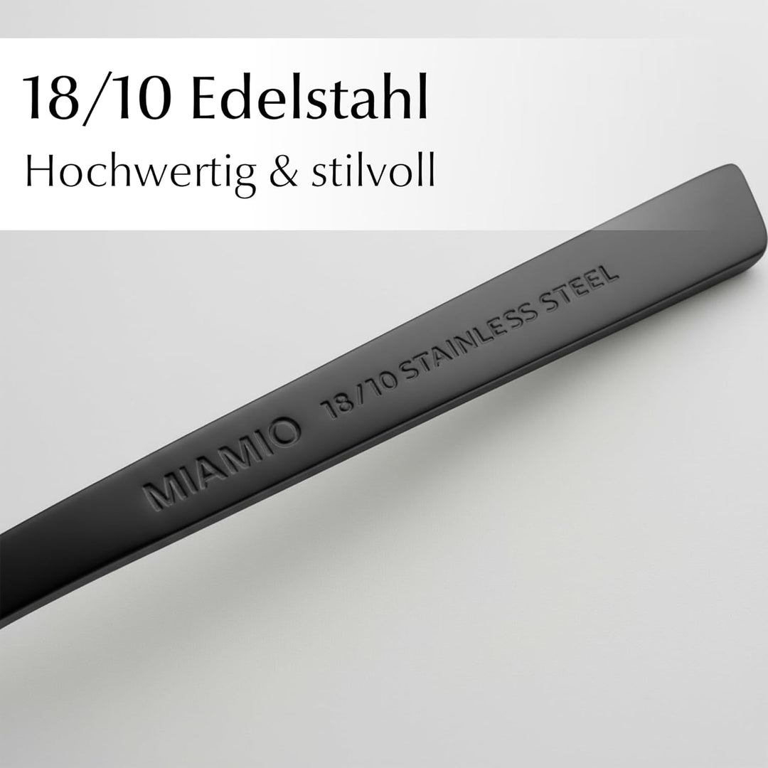 MIAMIO – Besteck Set für 6 Personen / 36-teilig Besteckset mit Messer, Gabel, Löffel, 18/10 Edelstah