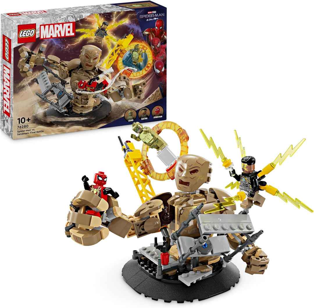 LEGO Marvel Spider-Man vs. Sandman: Showdown, Superhelden-Spielzeug mit Figuren inkl. Lizard und Ele