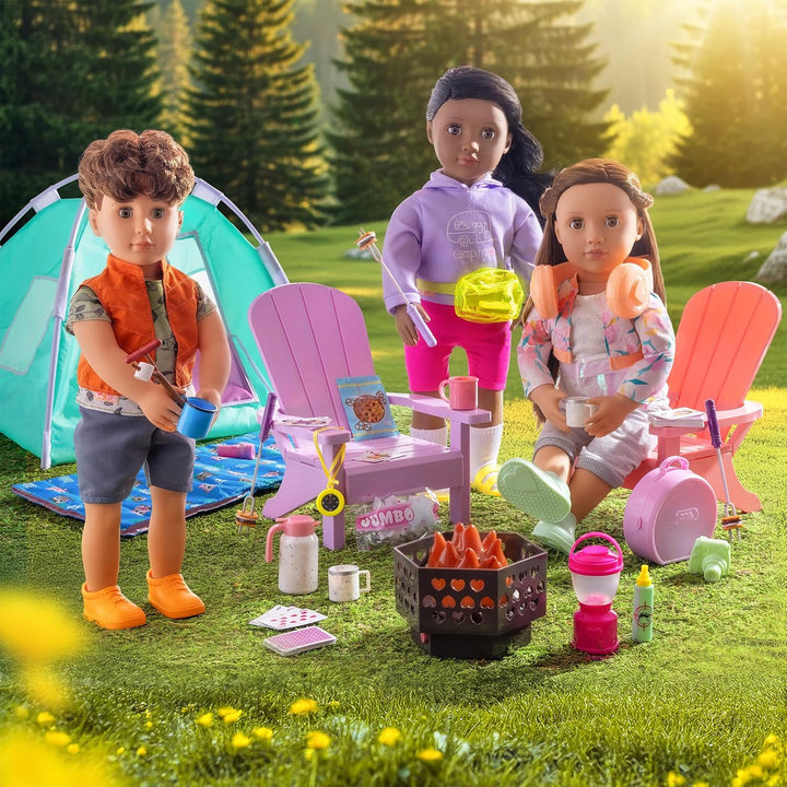Our Generation – Camping-Set – Zelt & Schlafsack – 46 cm Puppenzubehör – Rollenspiel – Spielzeug für