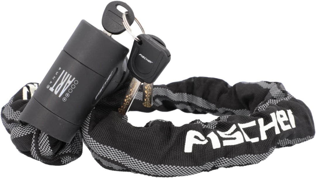 FISCHER Fahrrad Kettenschloss PROTEC PLUS+ CK100, aus Stahl, Sicherheit ART-zertifiziert, mit 3 Schl