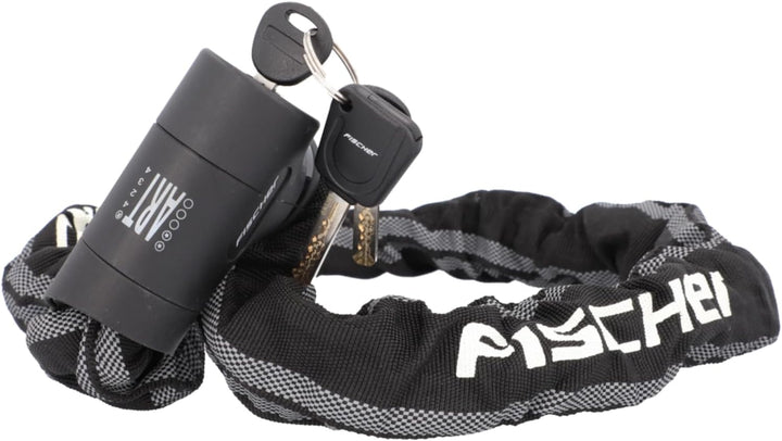 FISCHER Fahrrad Kettenschloss PROTEC PLUS+ CK100, aus Stahl, Sicherheit ART-zertifiziert, mit 3 Schl