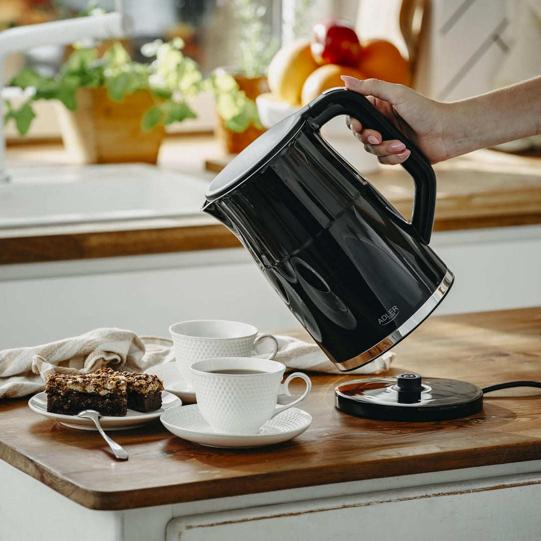 Adler AD 1350 Wasserkocher 1,7 l mit Temperatureinstellung 40-100°C 2200W, 2h Warmhaltefunktion, Dop