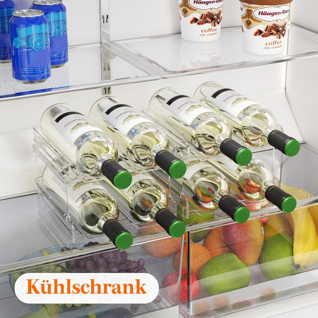 Lifewit Stapelbares Weinregal aus Kunststoff für Kühlschrank, Schrank, Arbeitsplatte, Weinflaschenha