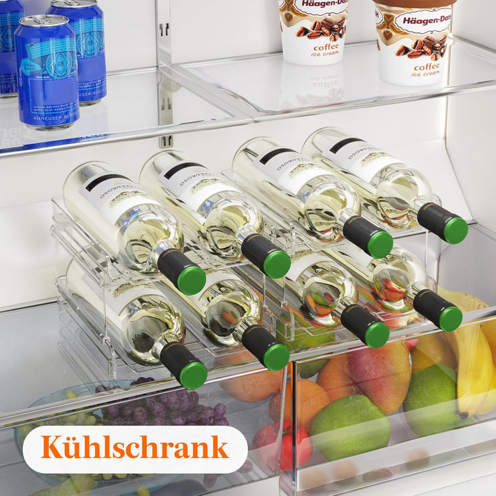 Lifewit Stapelbares Weinregal aus Kunststoff für Kühlschrank, Schrank, Arbeitsplatte, Weinflaschenha