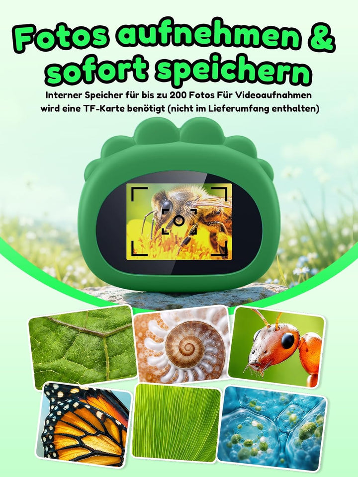 Acoath Mikroskop für Kinder, Digitales Taschenmikroskop mit 2,0" IPS-Bildschirm Lupe 200x Vergrösser