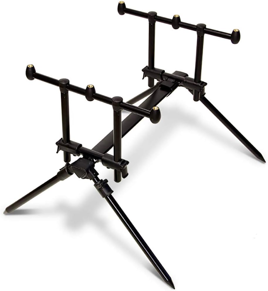 G8DS Voll Einstellbarer 3-Ruten Pod, robust, ideal für Unterwegs, Outdoor, Freizeit, Camping, Angeln