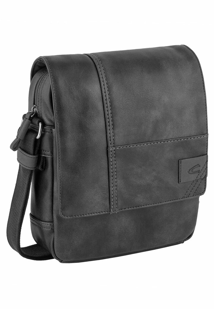 camel active Herren Laos Umhängetasche mit verstellbarem Schulterriemen 21x7x27 Schwarz, 21x7x27 Sch