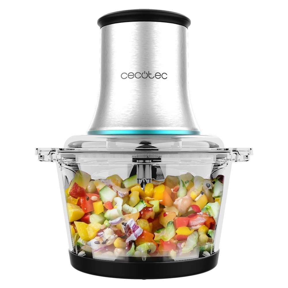 Cecotec Zerkleinerer ChopBeat 2000 Vindaloo Glass, 500W, Hacken, Zerkleinern, Schneiden, 4 Edelstahl