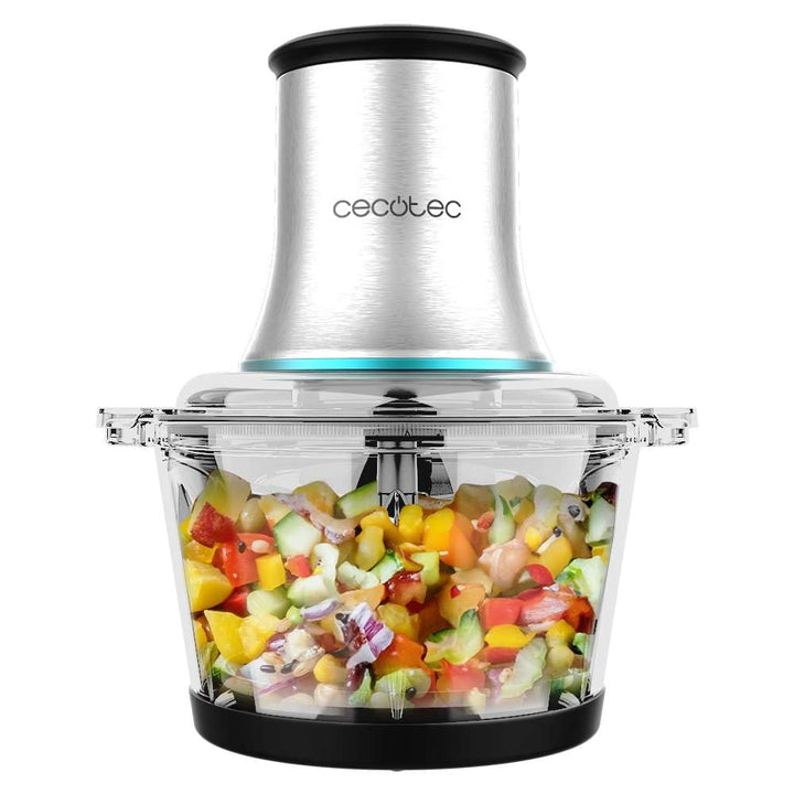 Cecotec Zerkleinerer ChopBeat 2000 Vindaloo Glass, 500W, Hacken, Zerkleinern, Schneiden, 4 Edelstahl