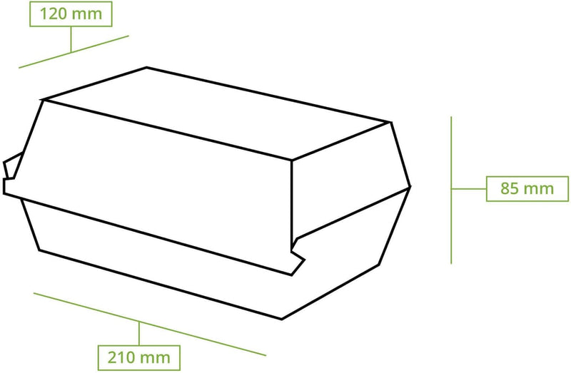 BIOZOYG Take Away Kraftkarton Box 50 Stück I robuste Fast Food Boxen mit hohem Klappdeckel I Snack B