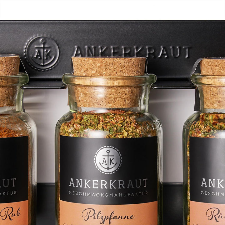 Ankerkraut 15er Gewürz-Regal, Gewürz-Organizer aus Metall, original passend für 15x Gewürzgläser, ei