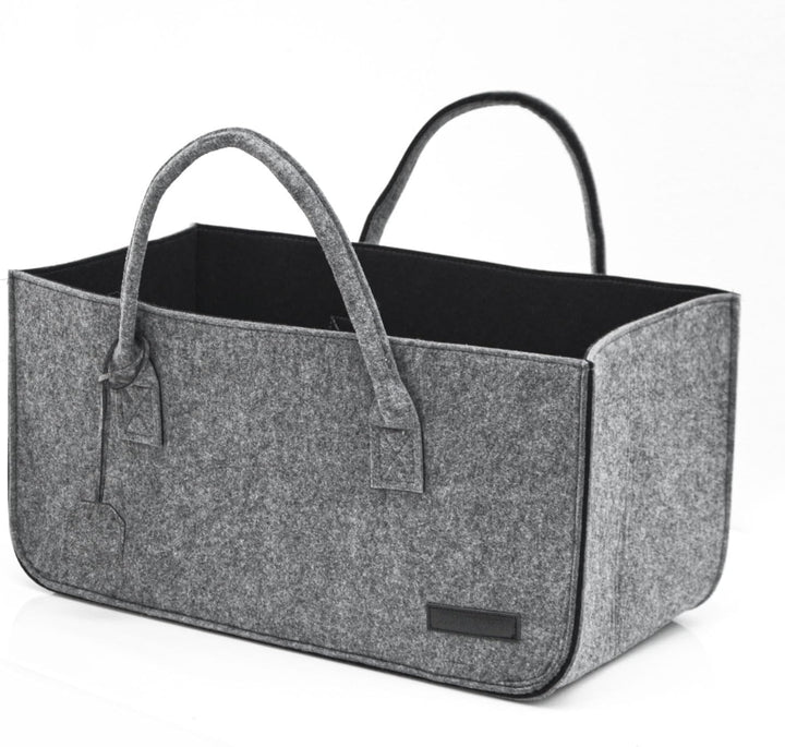 DuneDesign Bis 25kg: Shopping Bag Filz XXL - 50x25x25 Schwerlast Filztasche Gross - Kamintasche für
