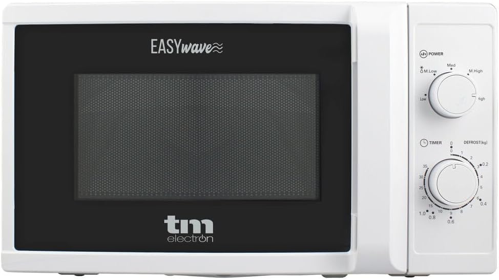 TM Electron TMPMW002WHT EASYWAVE Mikrowelle, 20 Liter, 700 W, 5 Leistungsstufen, Auftaufunktion und