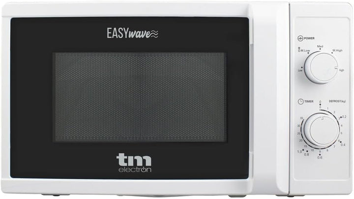 TM Electron TMPMW002WHT EASYWAVE Mikrowelle, 20 Liter, 700 W, 5 Leistungsstufen, Auftaufunktion und