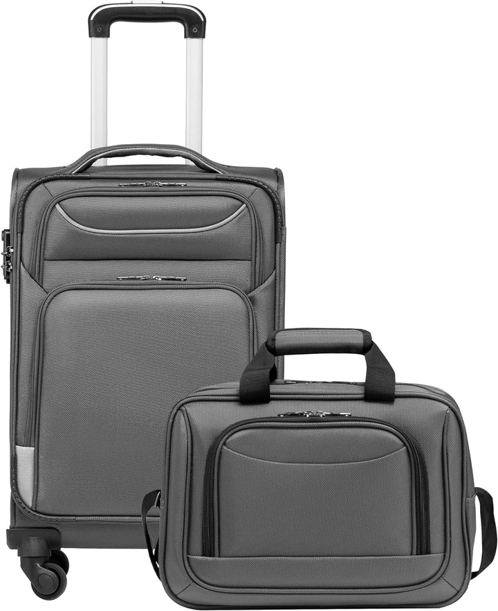 COOLIFE Koffer Trolley Koffer Reisekoffer von 4 Rollen Stoffkoffer Handgepäck TSA-Schloss Der Koffer