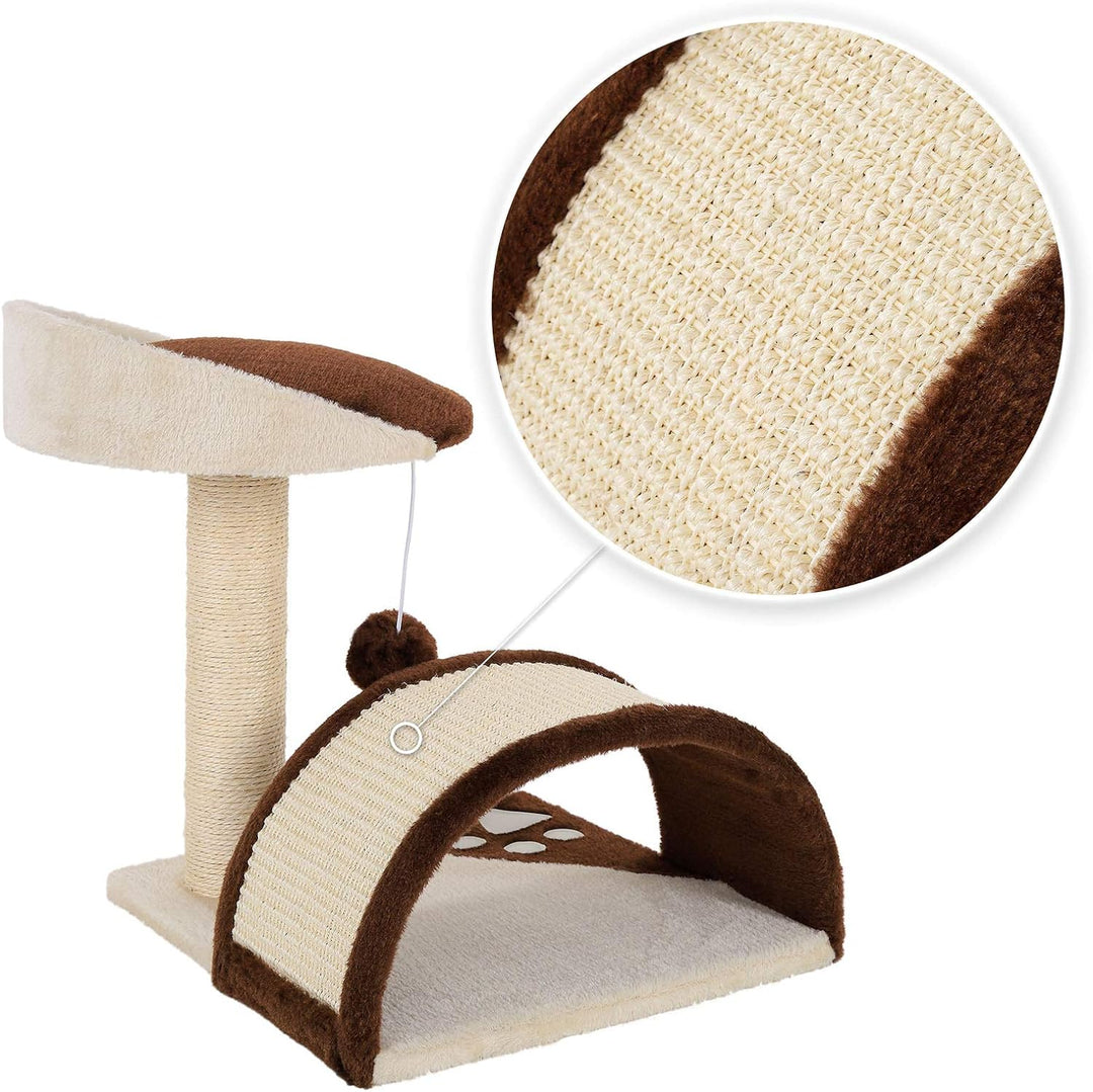lionto Kratzbaum Kletterbaum Katzenkratzbaum Katzenbaum Höhe 43 cm, braun/beige Braun/Beige 43 cm, B
