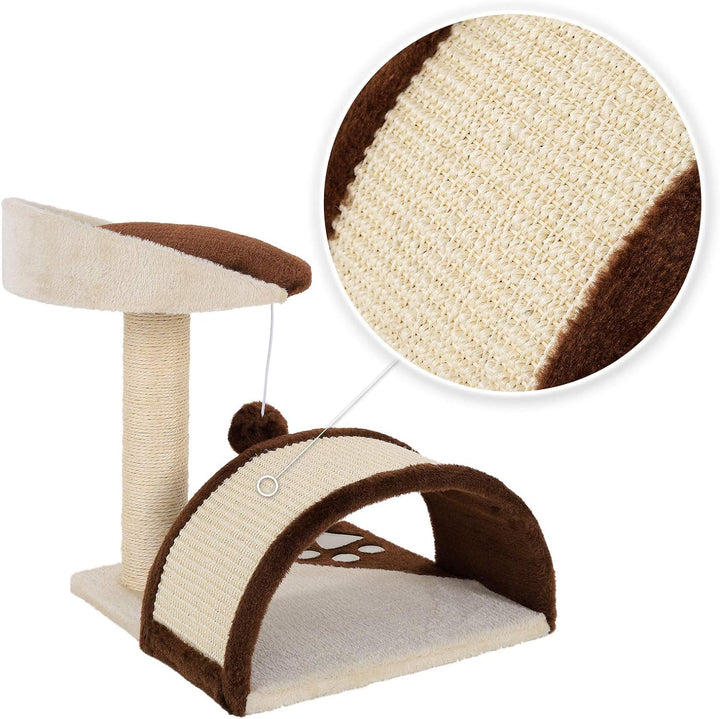 lionto Kratzbaum Kletterbaum Katzenkratzbaum Katzenbaum Höhe 43 cm, braun/beige Braun/Beige 43 cm, B