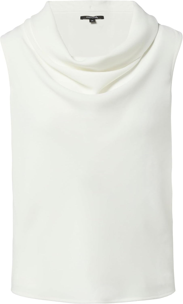 Comma Jersey-Top mit Wasserfall-Ausschnitt 34 0120_weiss, 34 0120_weiß