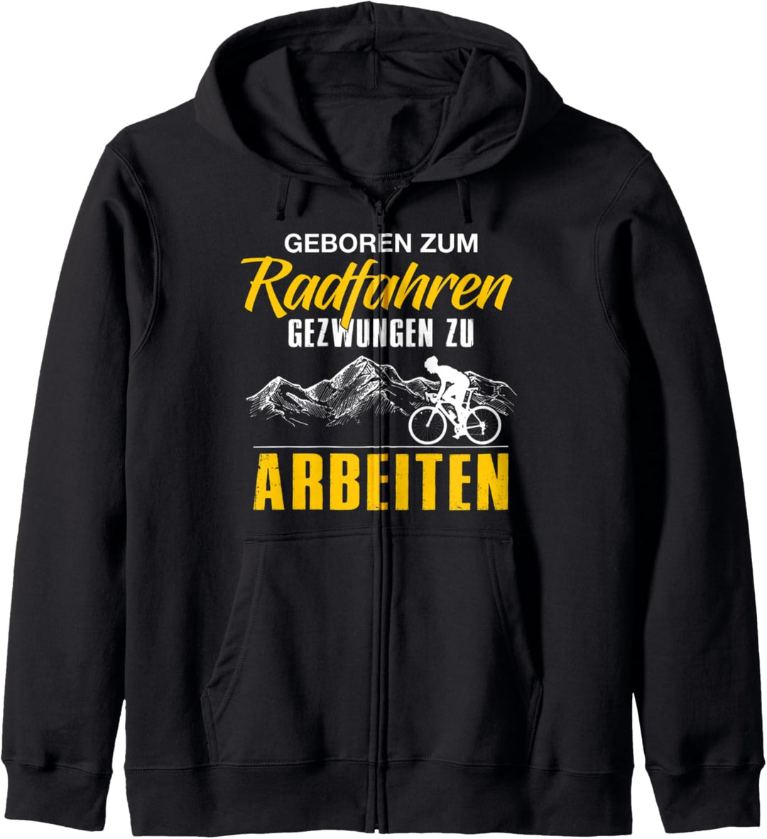 Geboren Zum Radfahren Gezwungen Zu Arbeiten Fahrradfahrer Kapuzenjacke
