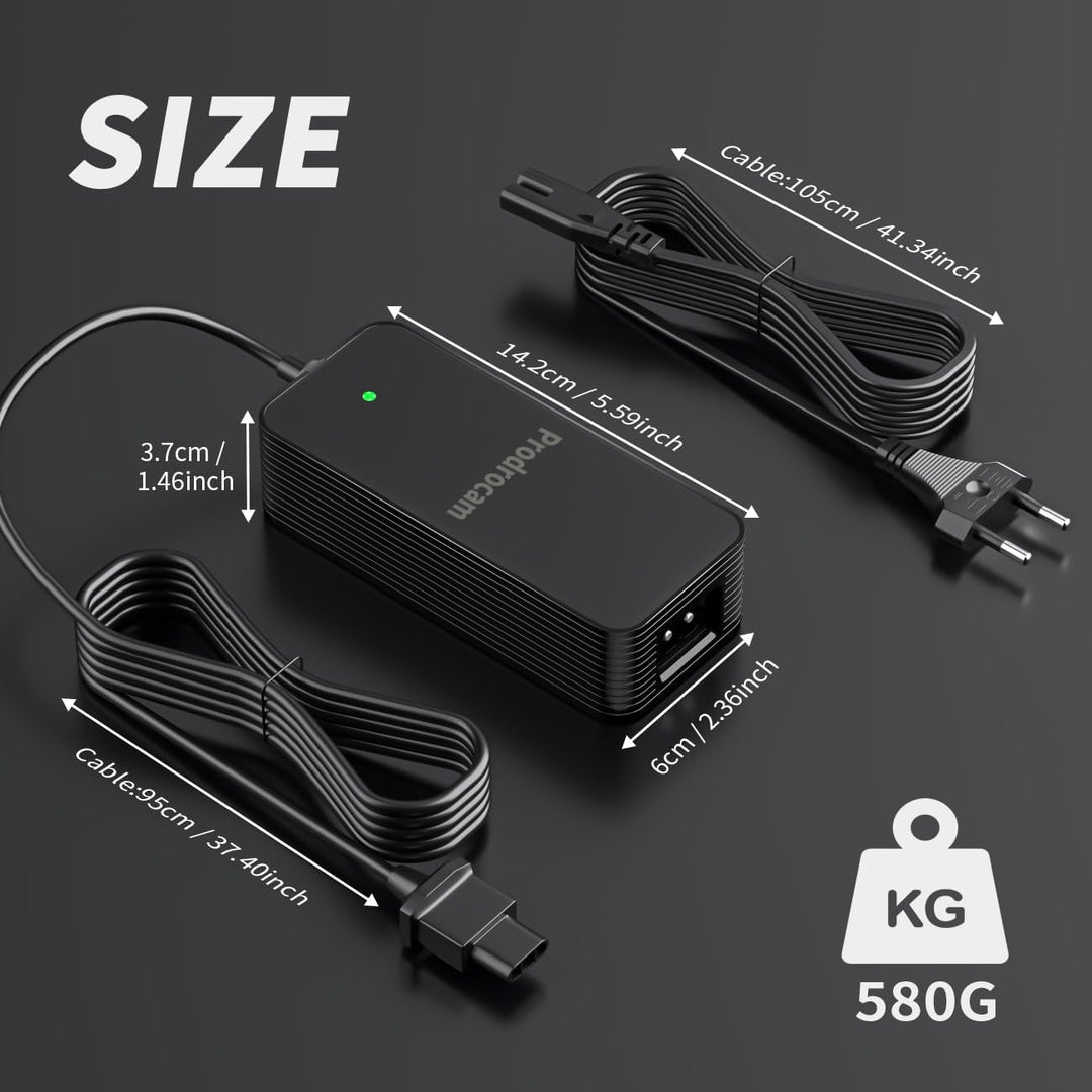 Prodrocam 53,5V 2A Ladegerät für NIU KQi3, 46,8V Akku Ladegerät für NIU KQi3 Pro / KQi3 Max / KQi3 S