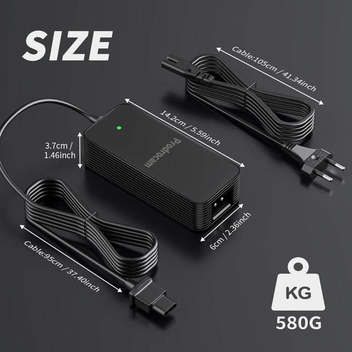 Prodrocam 53,5V 2A Ladegerät für NIU KQi3, 46,8V Akku Ladegerät für NIU KQi3 Pro / KQi3 Max / KQi3 S