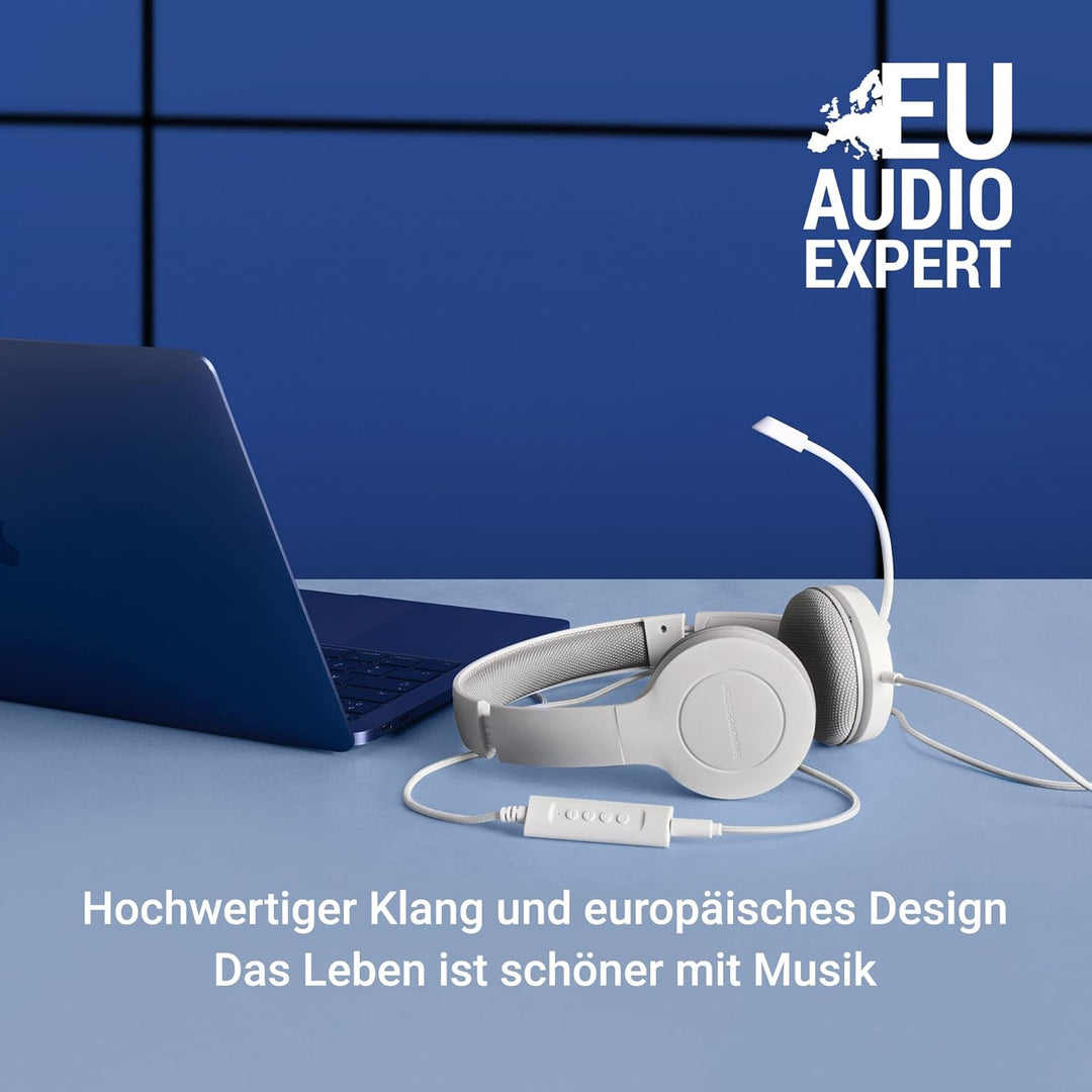 Energy Sistem Headset Office 3 (Kopfhörer mit USB-Anschluss und 3,5 mm, Lautstärkeregler und Mute-Fu