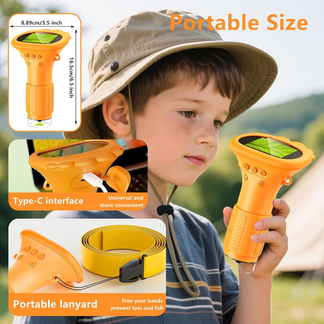 Handy-Mikroskop für Kinder, 1000X Tragbares Taschenmikroskop, Digitales Mikroskop mit 2,0" IPS-Bilds